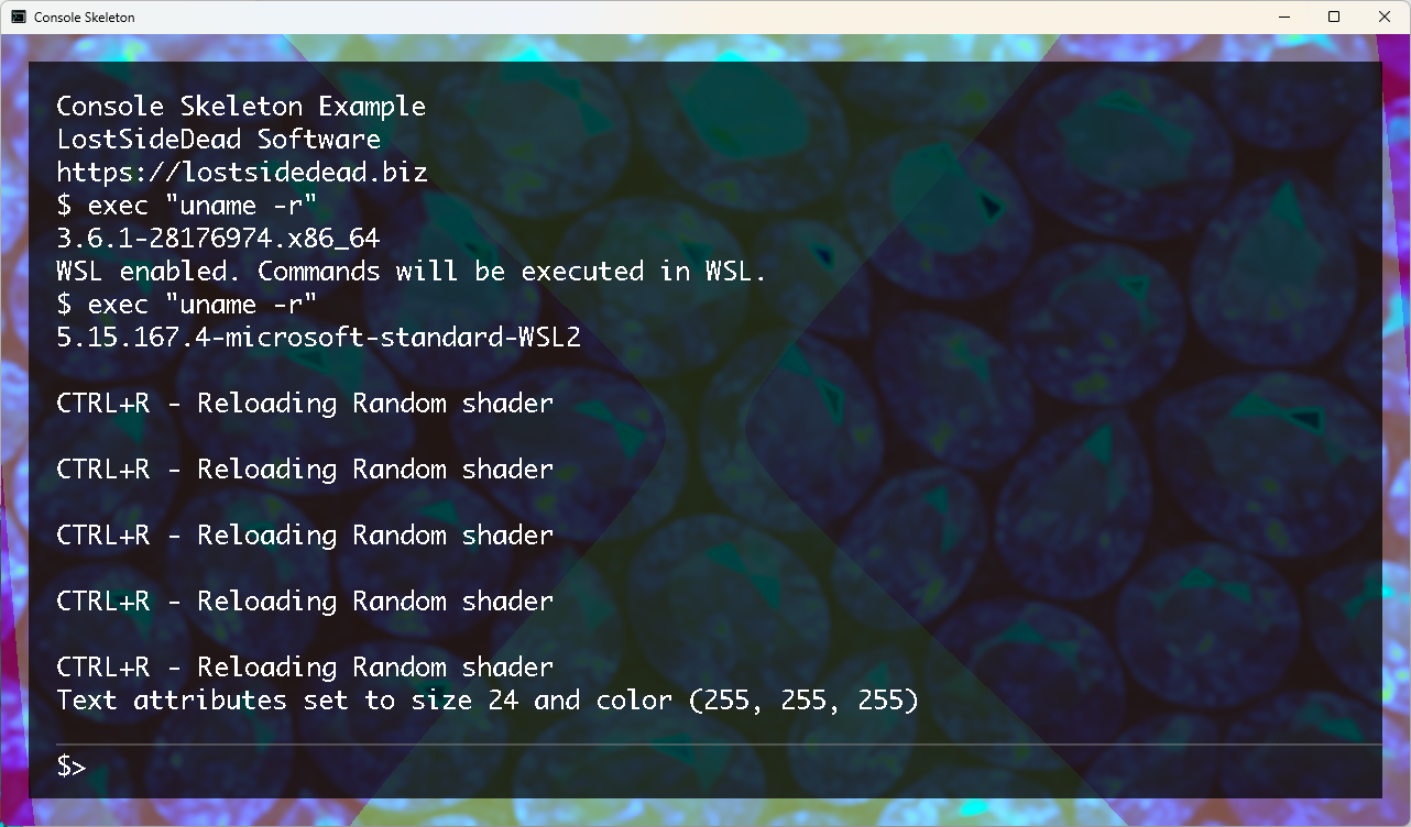 Console Skeleton Screenshot